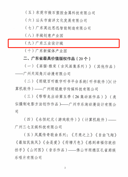喜訊！設計城獲評為廣東省首個工業設計主題的版權興業示范基地！
