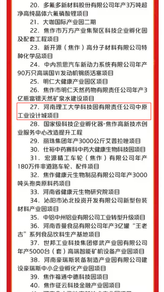 快訊！中原工業設計城入選2022年度市級重點項目